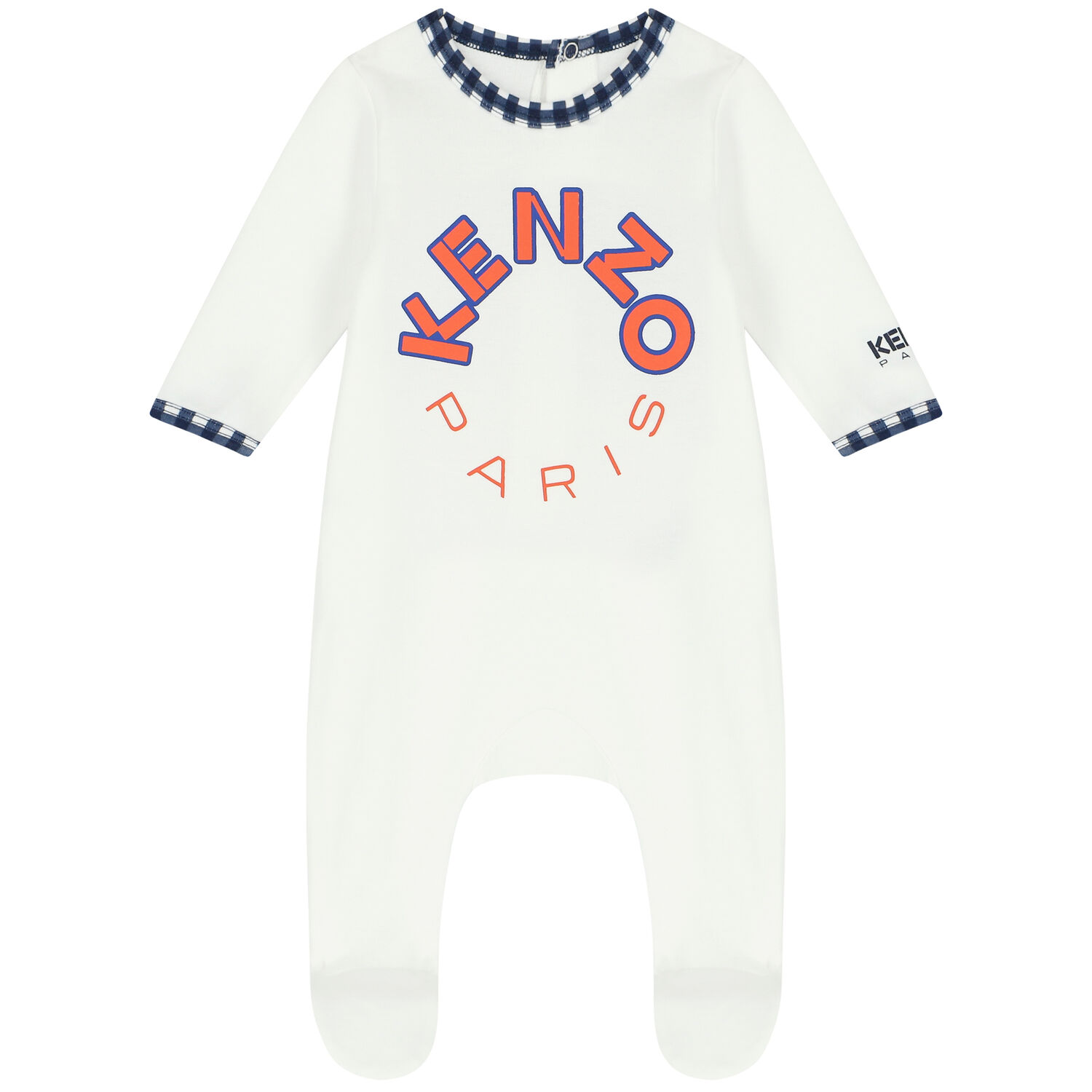 Baby Boys White & Navy Blue Logo Babygrows ( 2-Pack ), 1, hi-res